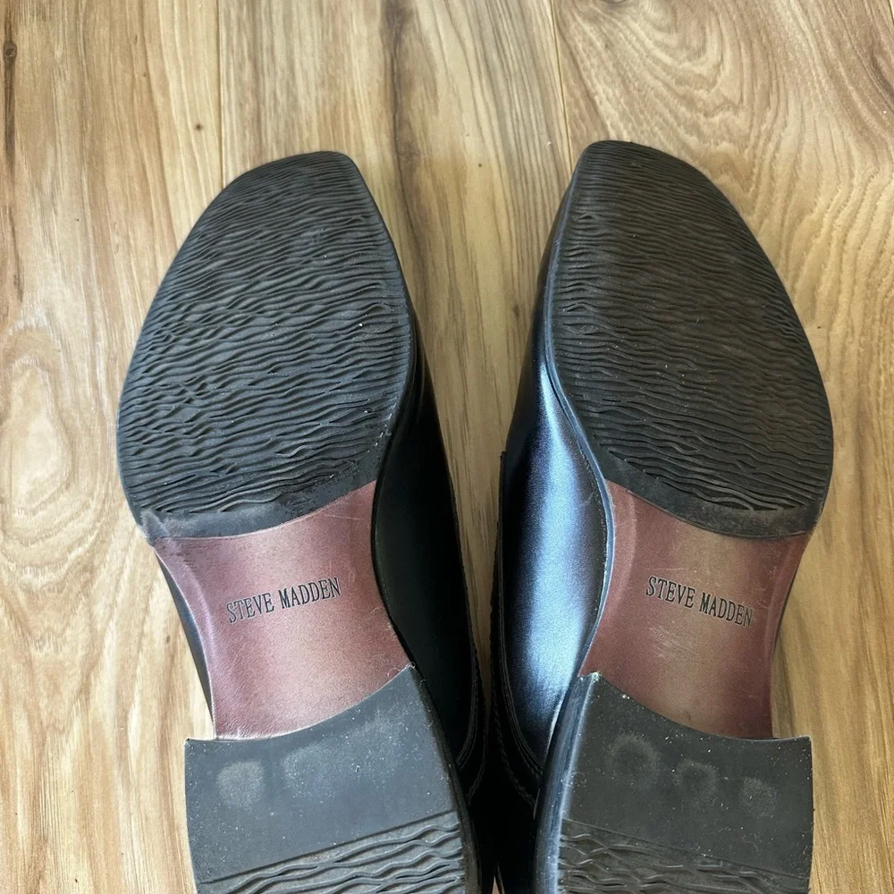 Steve Madden Leather Black Men's Lace Up Dress Shoes